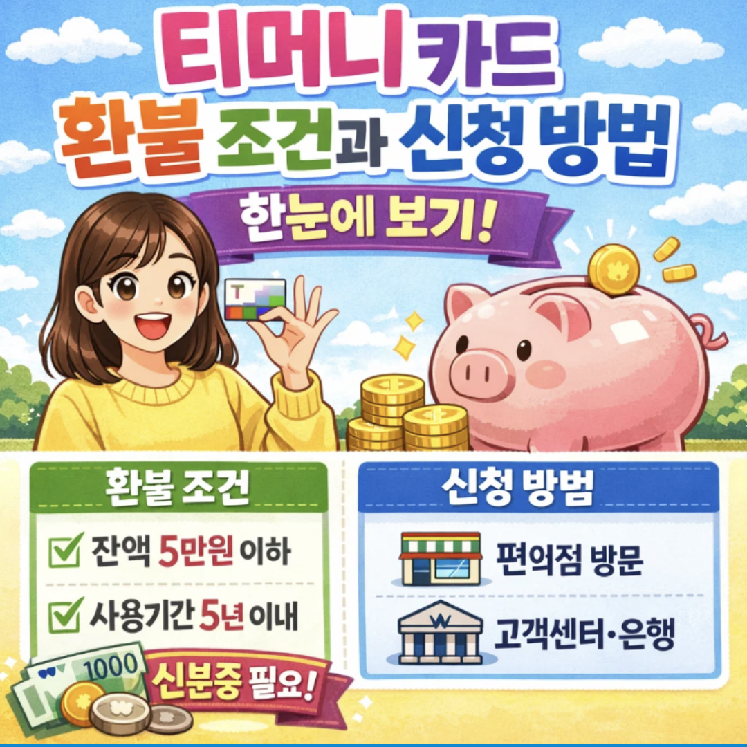 티머니 카드 환불 조건