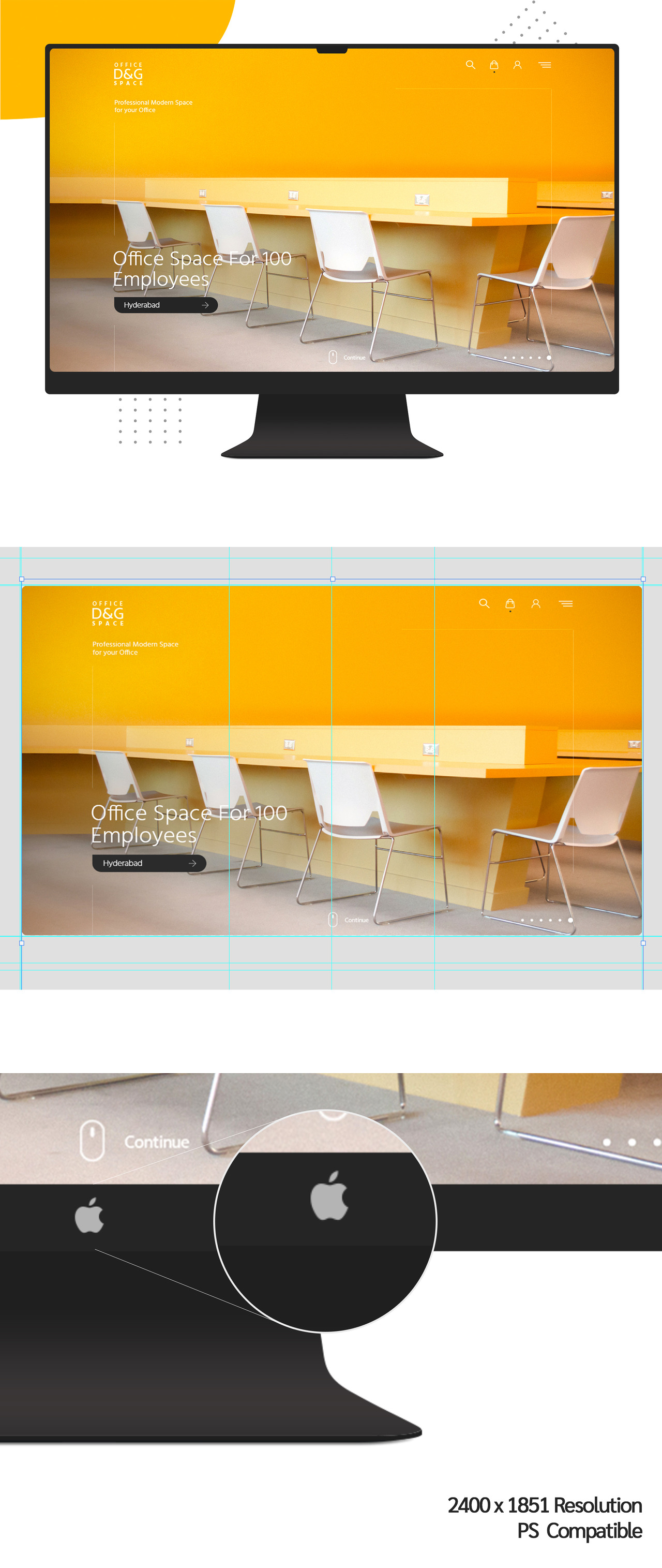 Bezel-less Apple Cinema Display (27 inch) Mockup(베젤리스 애플 시네마 디스플레이(27인치) 목업)