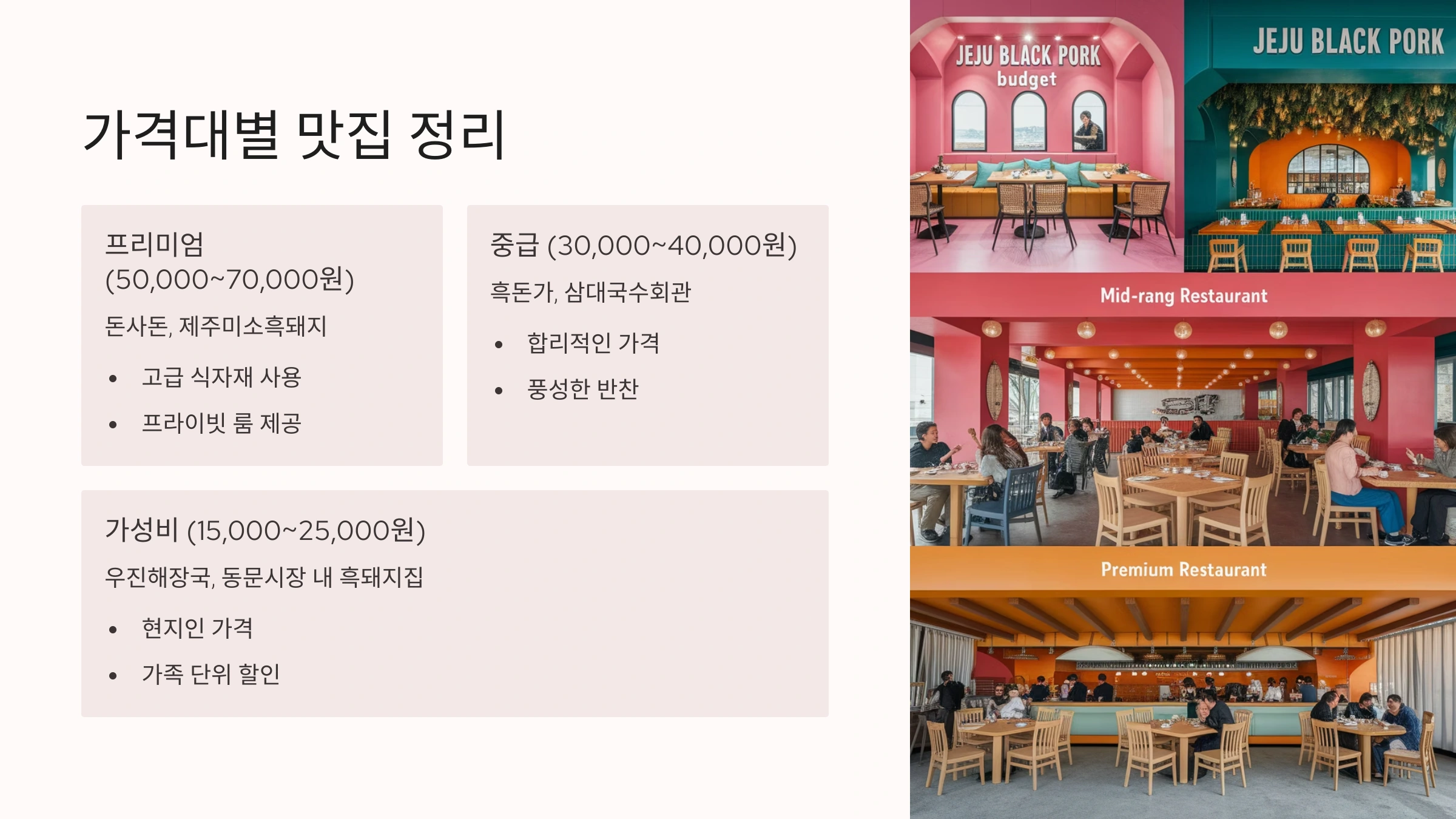 💰 가격대별 맛집 정리