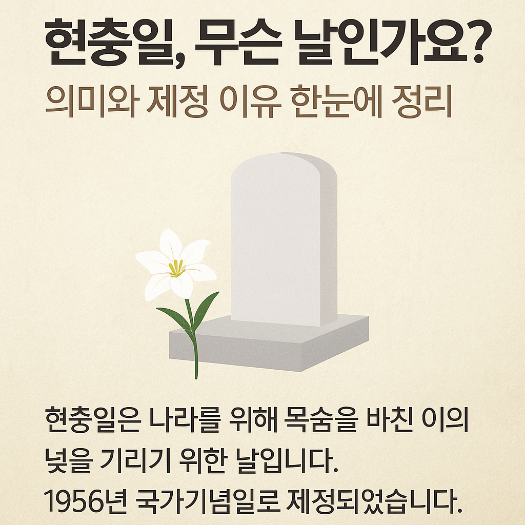 “현충일, 무슨 날인가요? 의미와 제정 이유 한눈에 정리”