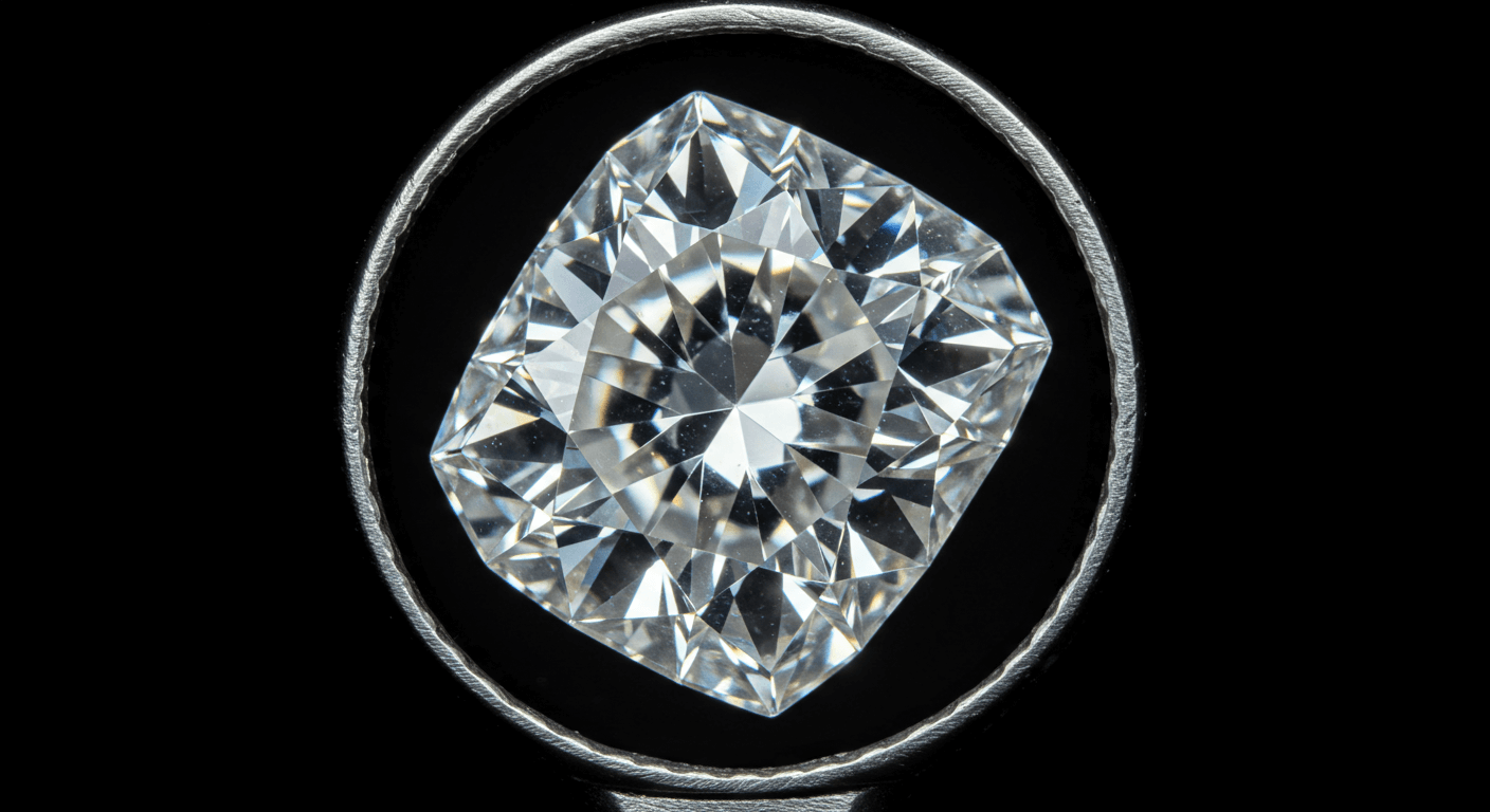 루페로 3캐럿 다이아의 반짝임과 투명도를 확인하는 장면 1