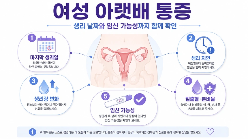 여성 아랫배 통증 증상 정보 사진
