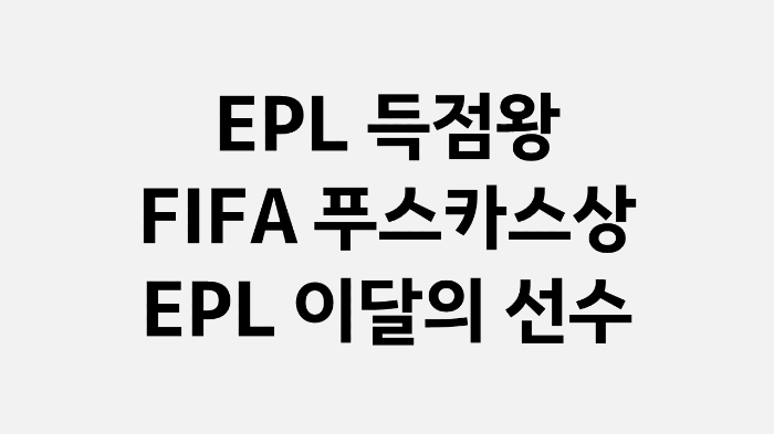EPL 득점왕, FIFA 푸스카스상, EPL 이달의 선수 수상