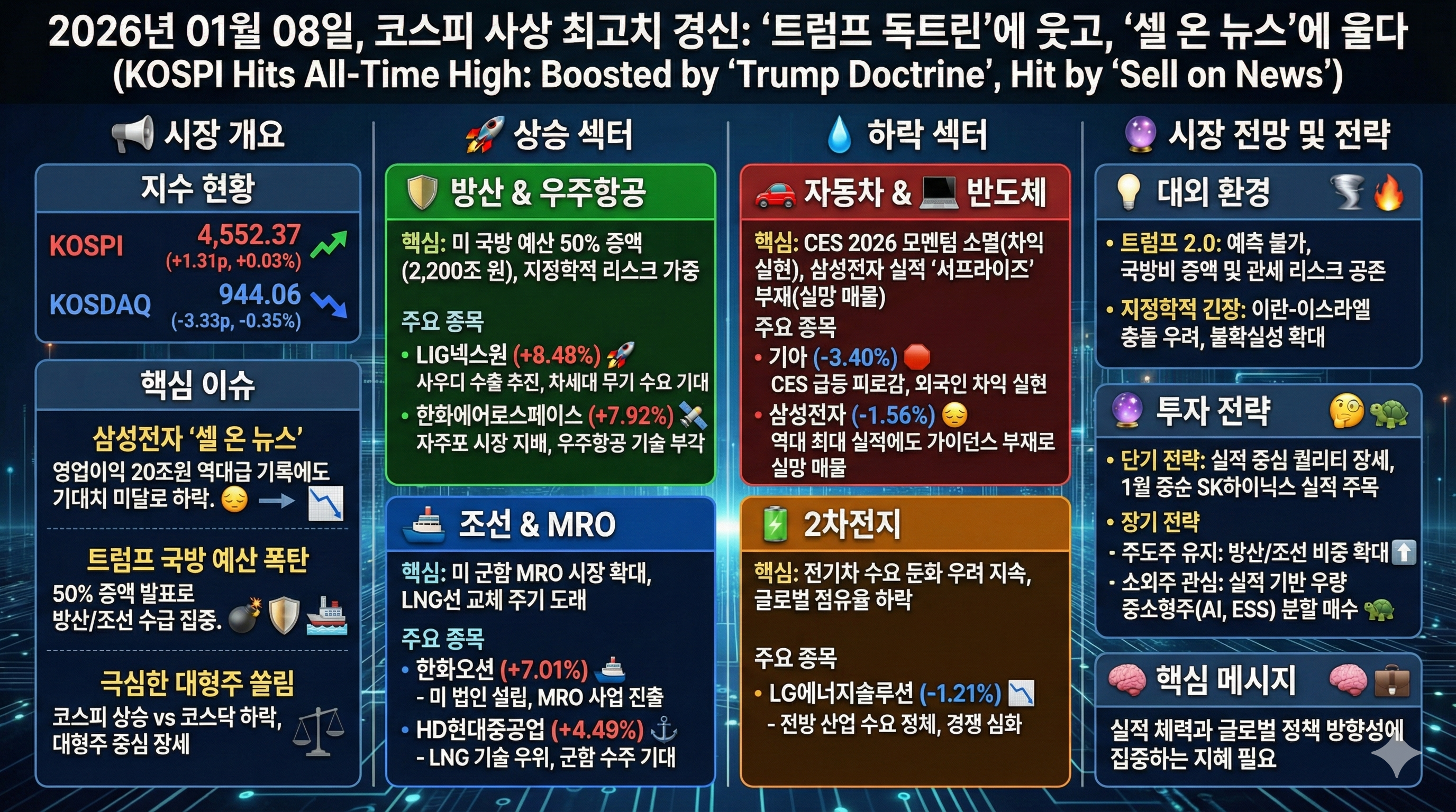 '트럼프 독트린' 에 웃고, '셀 온 뉴스' 에 울다