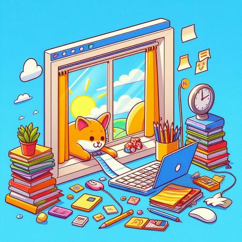 고양이가 키보드를 치는 모습