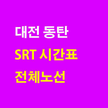 대전 동탄, 동탄 대전 SRT 노선 기차 시간표 및 운임 요금표