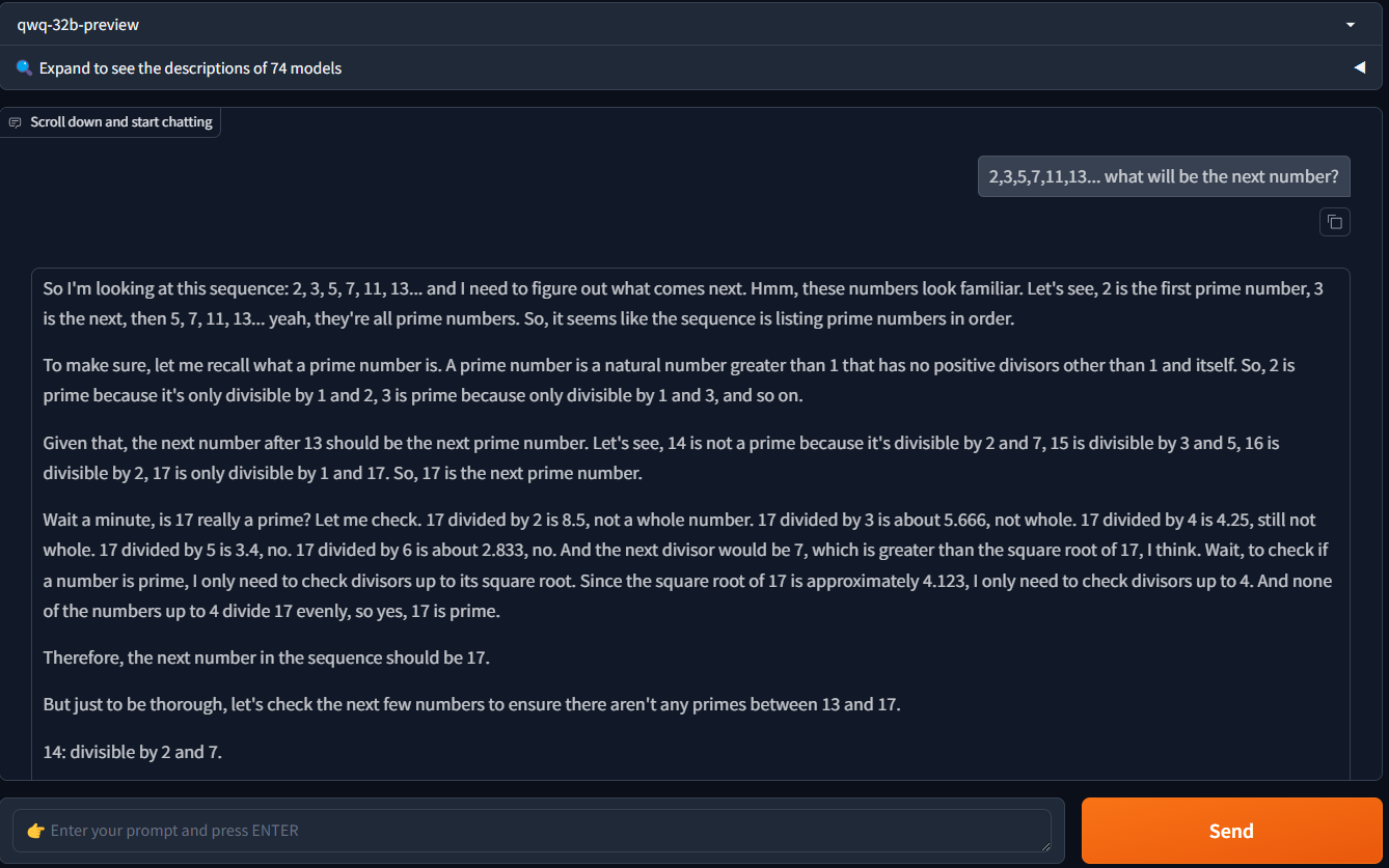 qwq-32b-preview 사용화면