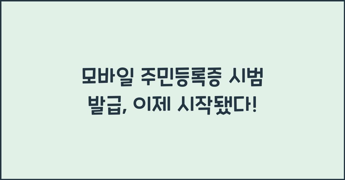 모바일 주민등록증 시범 발급