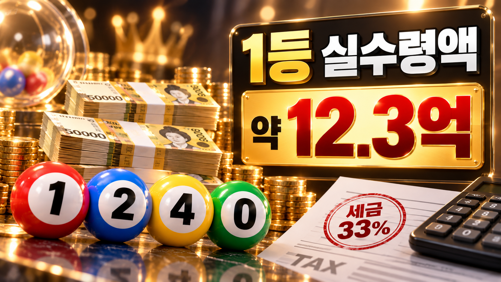 1240회 로또 1등 예상 당첨금과 실수령액 분석