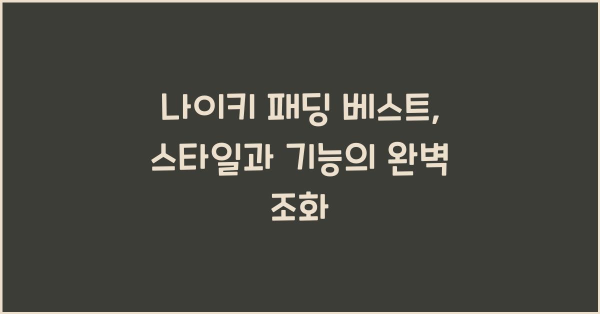 나이키 패딩 베스트