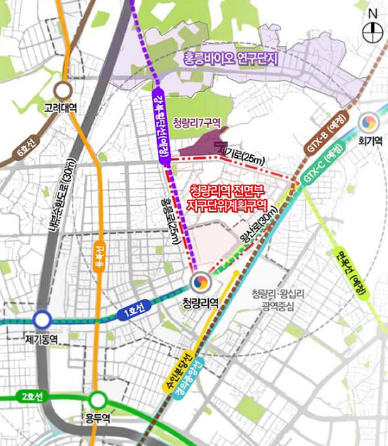 청량리역 개발지도