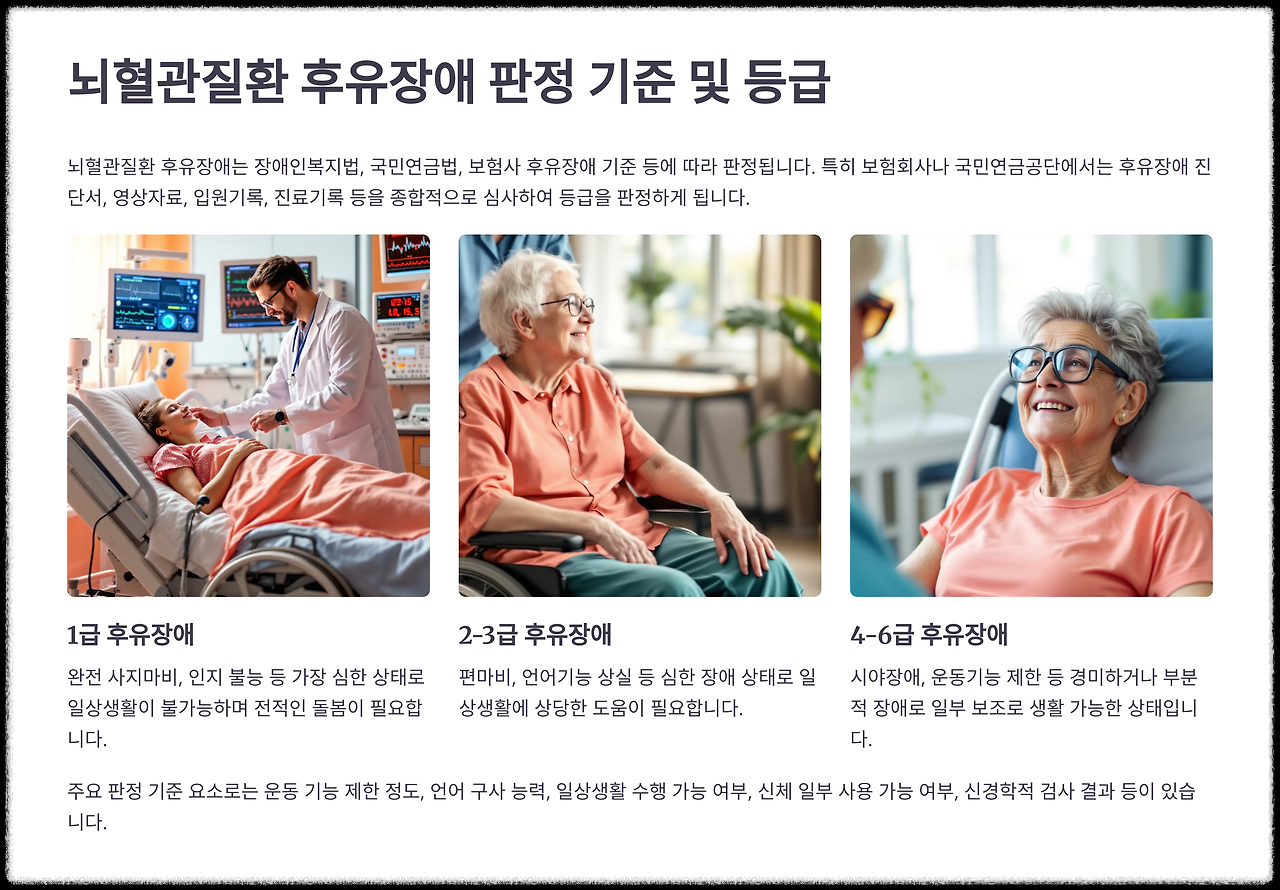 뇌혈관질환 후유장애 판정 기준 및 등급