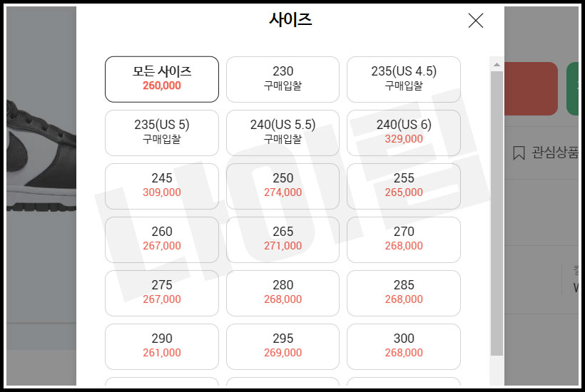 나이키 덩크 범고래 로우 리셀 가격
