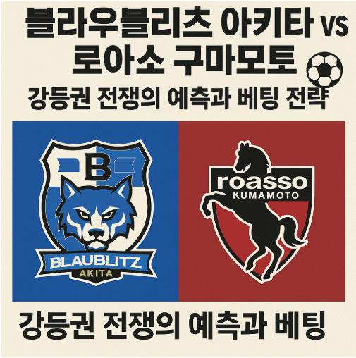 2리그 2025시즌 23R: 블라우블리츠 아키타 vs 로아소 구마모토 - 강등권 전쟁의 예측과 베팅 전략 ⚽