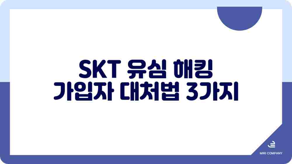 SKT 유심 해킹 가입자 대처법 3가지 - 유심보호서비스 신청 esim 변경