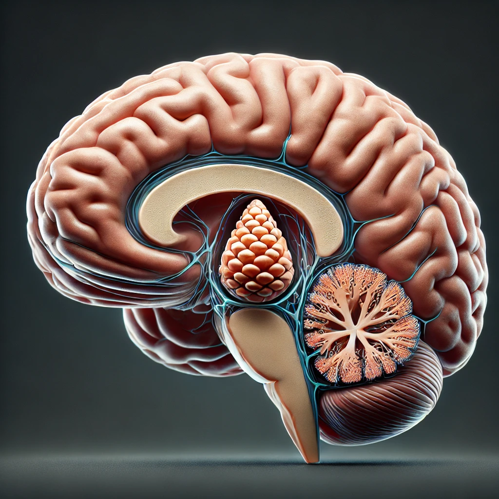 뇌속의 송과체 옆면