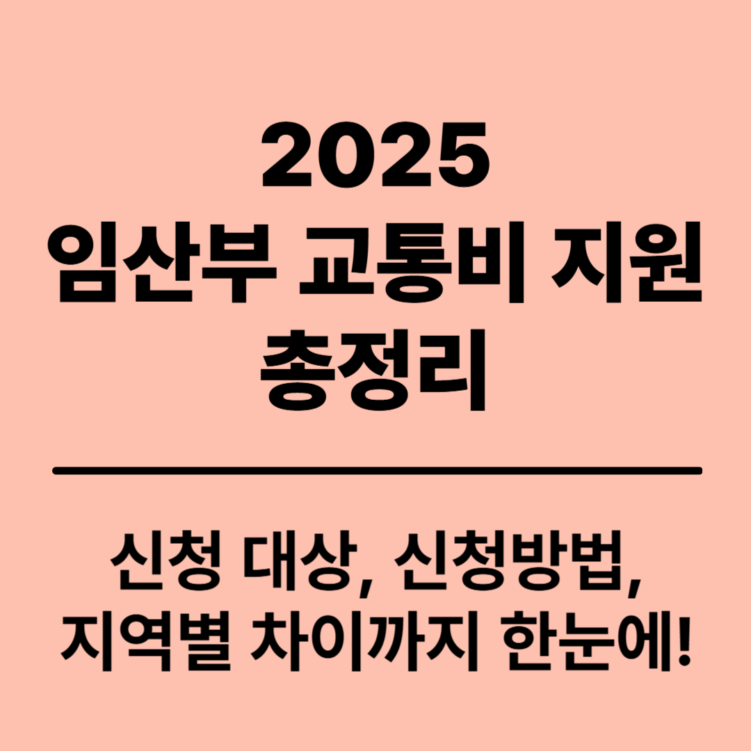 2025 임산부 교통비 지원 총정리|신청 대상, 방법, 지역별 차이까지 한눈에!