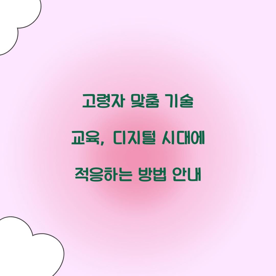 고령자 맞춤 기술 교육