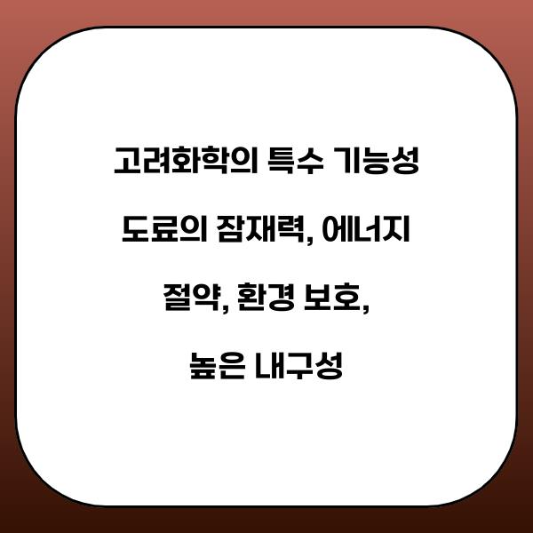 고려화학의 특수 기능성 도료의 잠재력