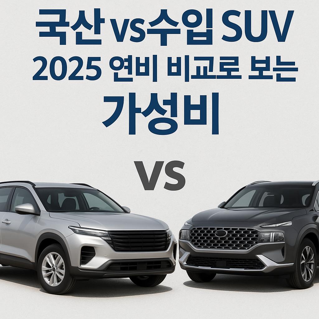 국산 vs 수입 SUV, 2025 연비 비교로 보는 가성비 (SUV, 연비, 비교) 관련 이미지 사진
