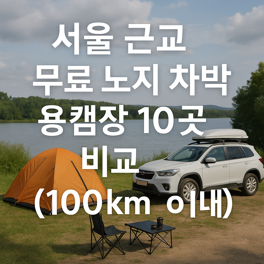 서울 근교 무료 노지 차박용캡장 10곳 비교 사진