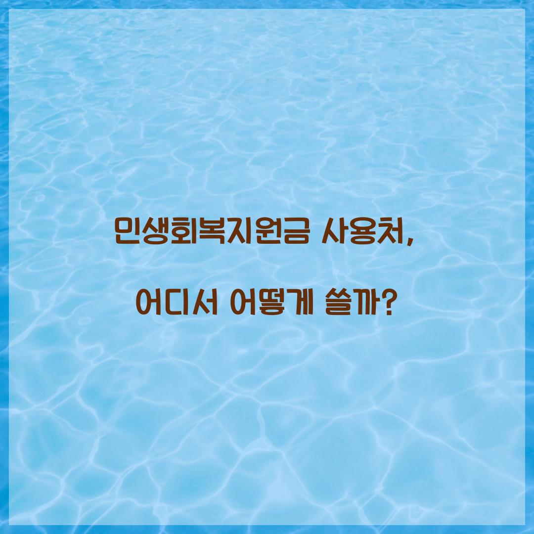 민생회복지원금 사용처