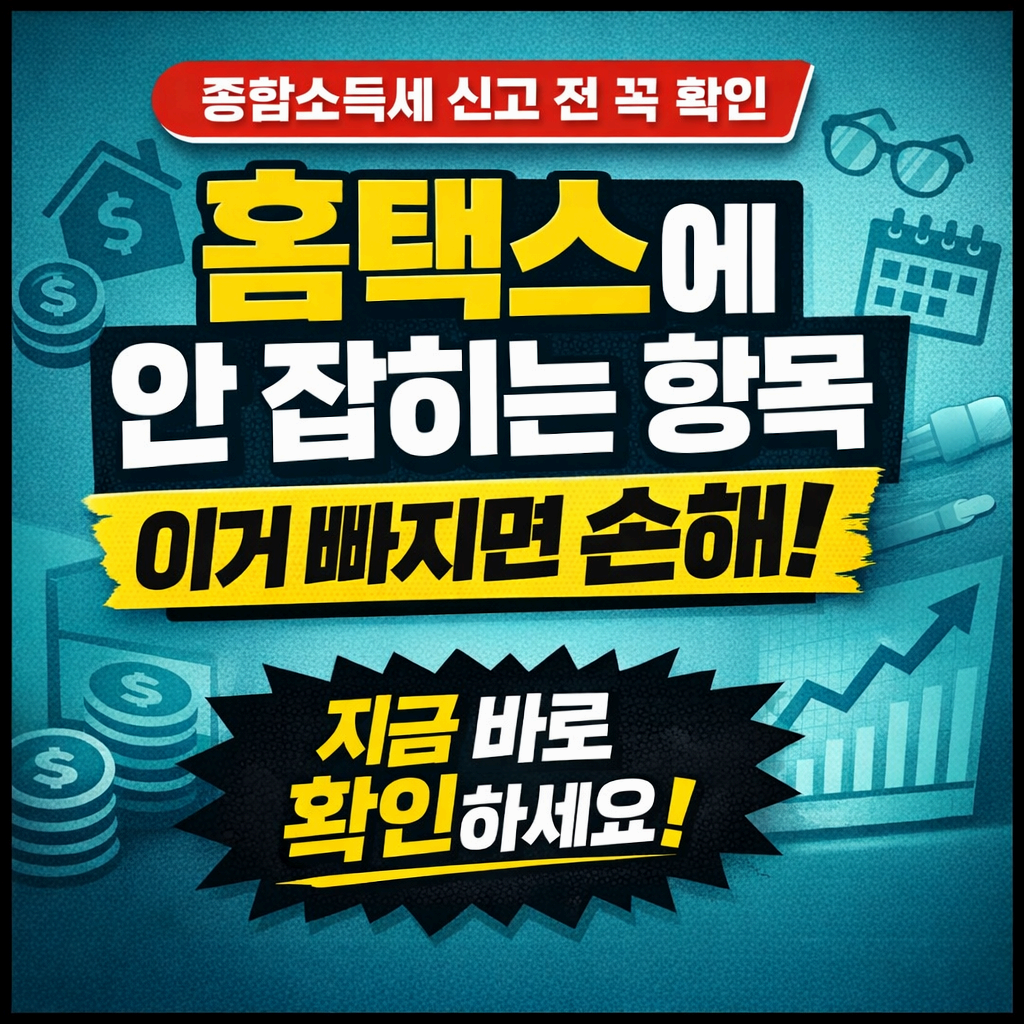 홈택스 자동조회에 안 잡히는 비용과 신고 방법