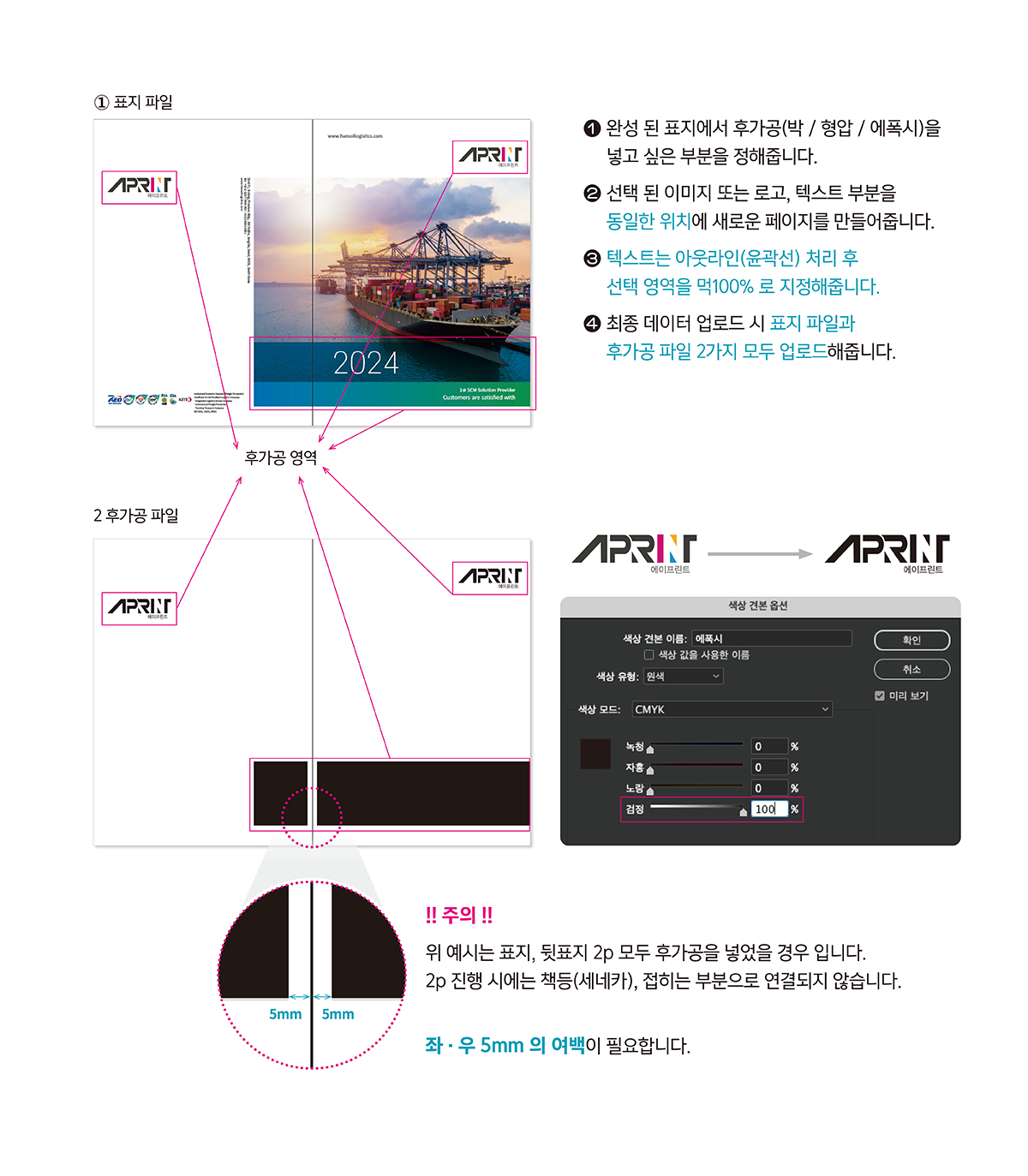 박후가공 박인쇄 후가공 에이프린트