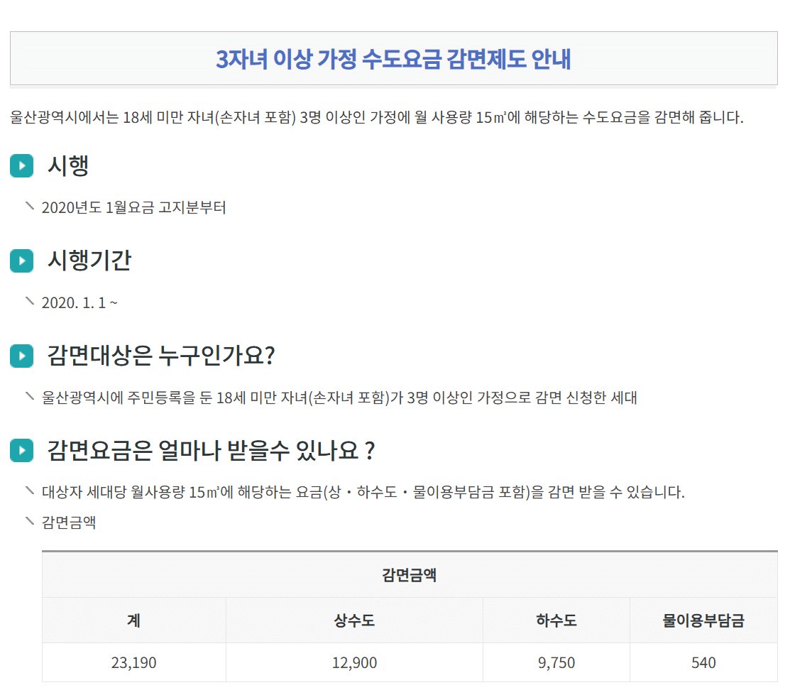 수도세 납부 할인 알기 매달 1% 할인 혜택