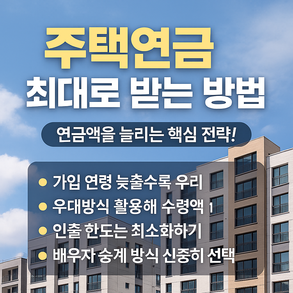 주택연금 최대로 받는 방법 5가지: 연금액을 늘리는 최고의 전략