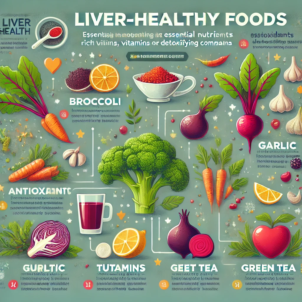 "간 건강을 지원하는 필수 영양소가 풍부한 음식 리스트"