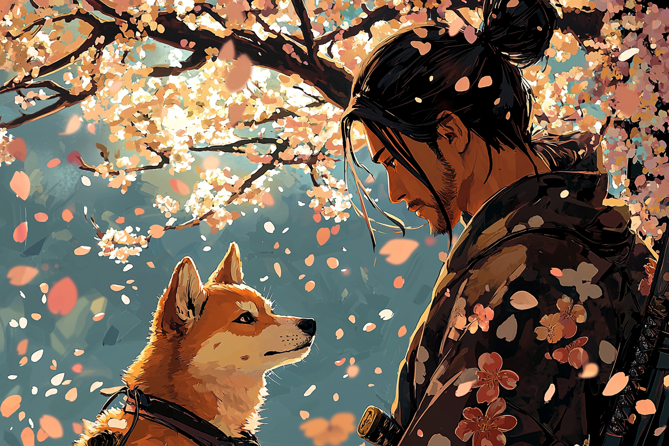 shiba inu & samurai