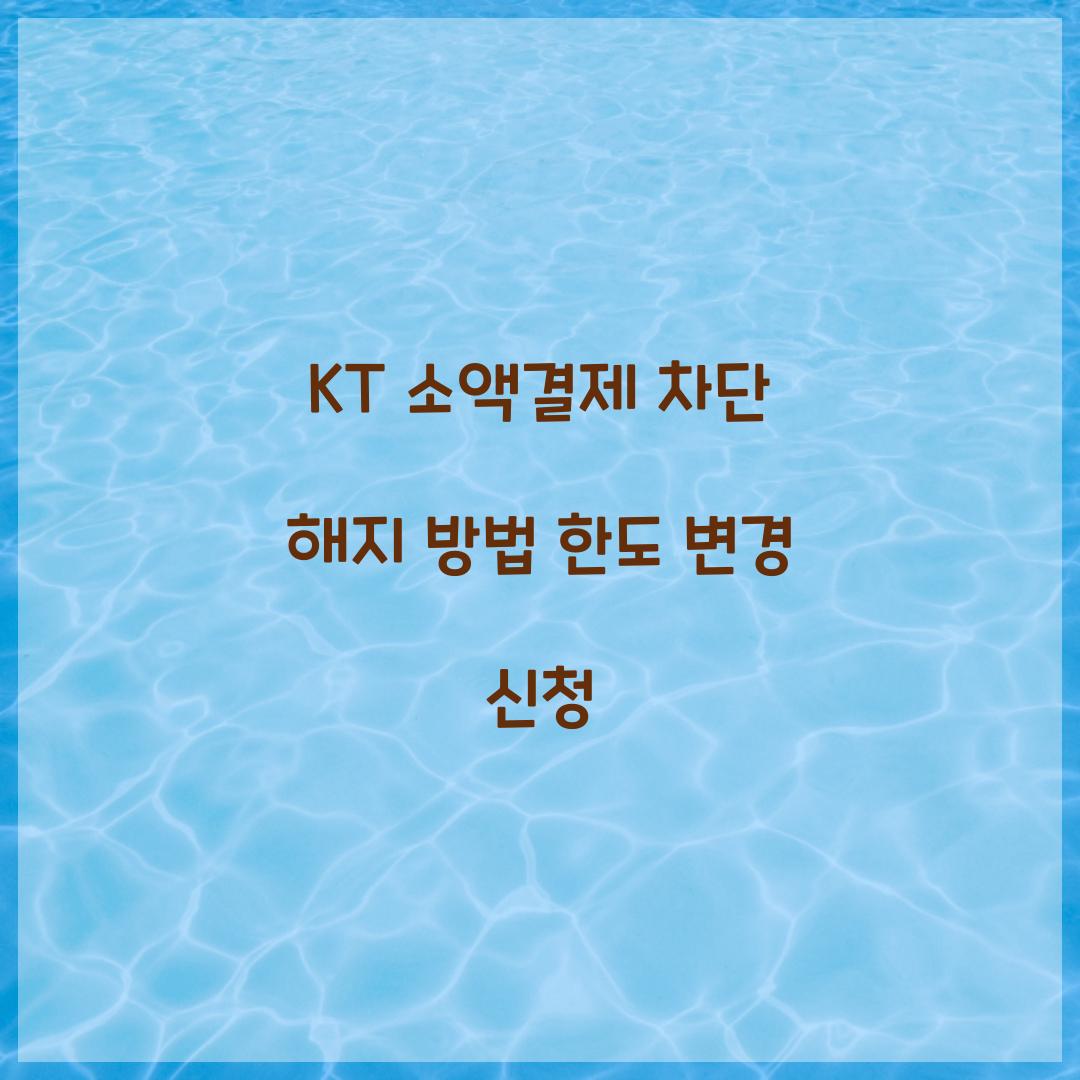 KT 소액결제 차단