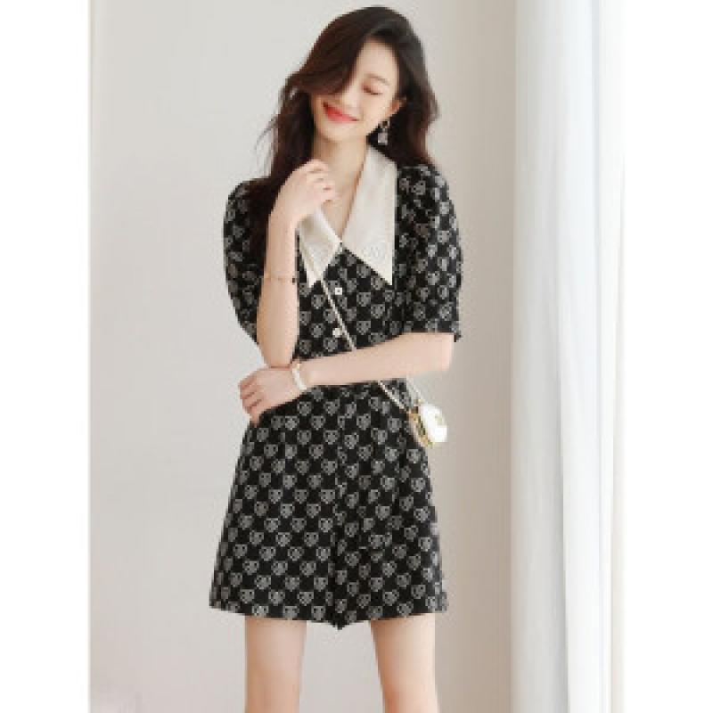 BEARANDPANDA 여성 고급 하트 꽃나염 점프수트 여름