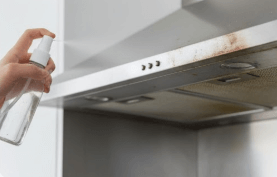 렌지후드에 찌든때 영양제 재활용으로 지우는 사진