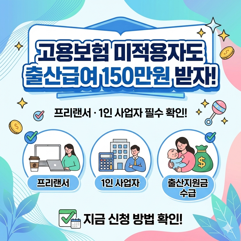 고용보험 미적용자 출산급여 150만원 프리랜서 지원금 대상 확인