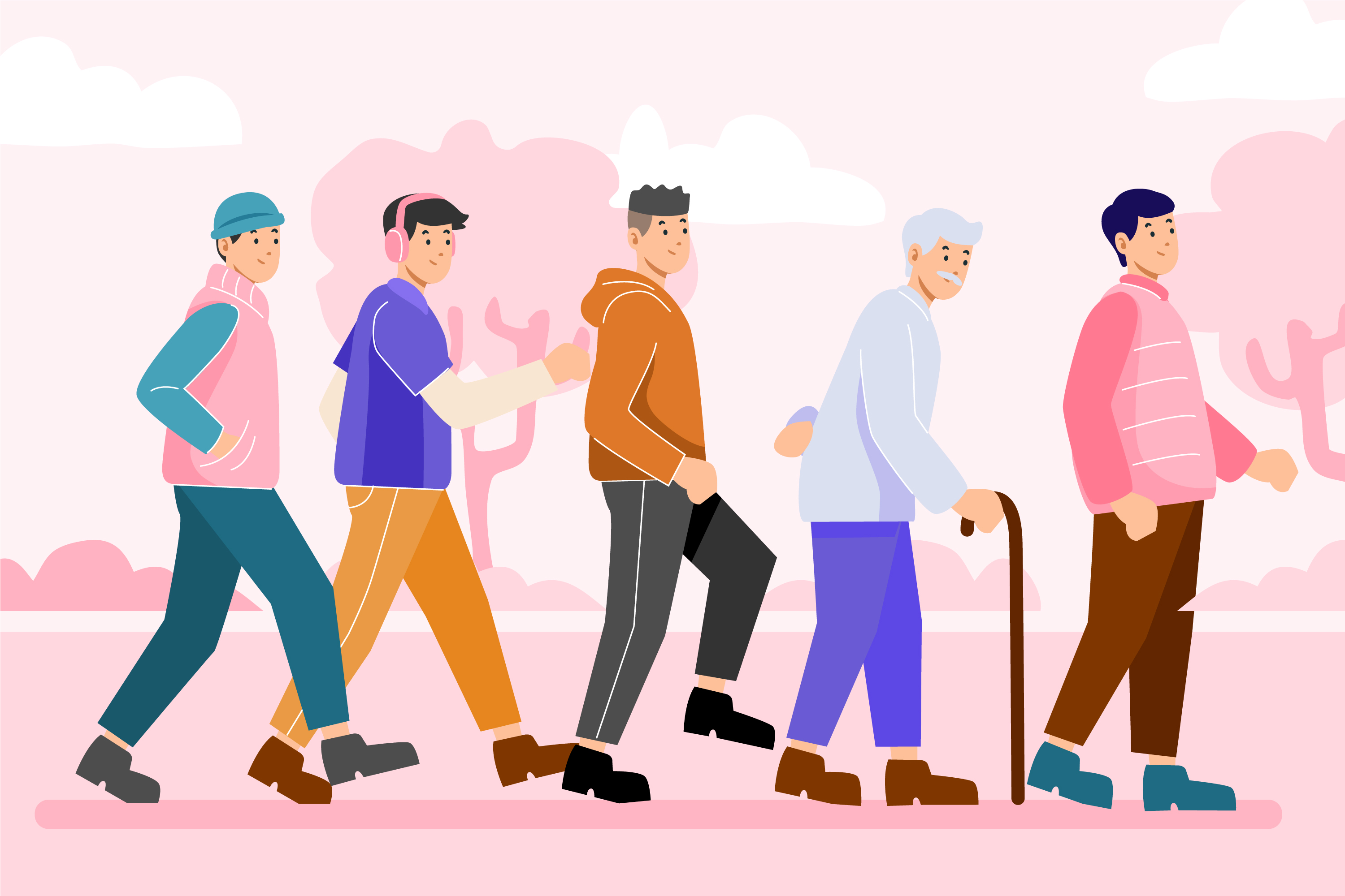 걷기하는 사람들