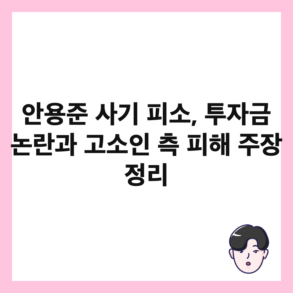 안용준 사기 피소, 투자금 논란과 고소인 측 피해 주장 정리 썸네일
