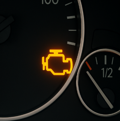 엔진 경고등에 불이들어오는 경우