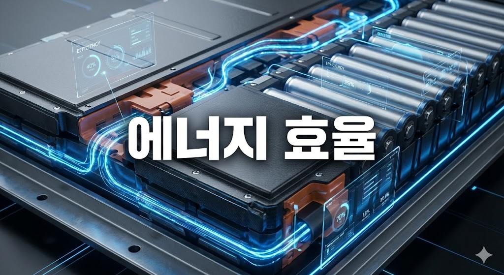 에너지 효율 지표를 보여주는 전기차 배터리