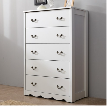 장인가구 데니스 800 5단 서랍장, 화이트