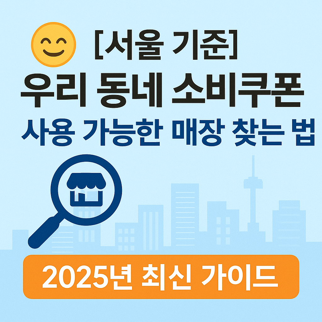 [서울 기준] 우리 동네 소비쿠폰 사용 가능한 매장 찾는 법 – 2025년 최신 가이드