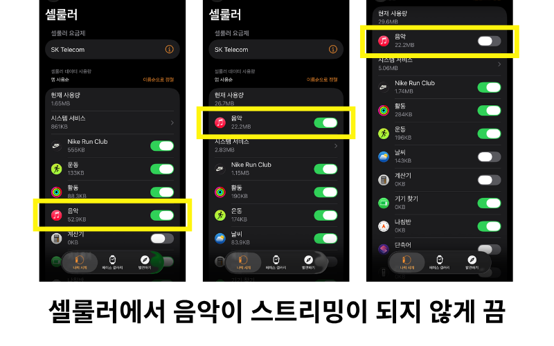애플워치 셀룰러 데이터 사용량