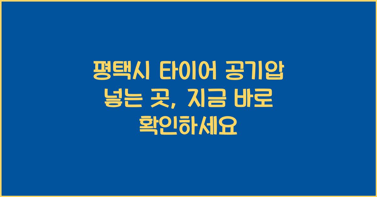 평택시 타이어 공기압 넣는 곳