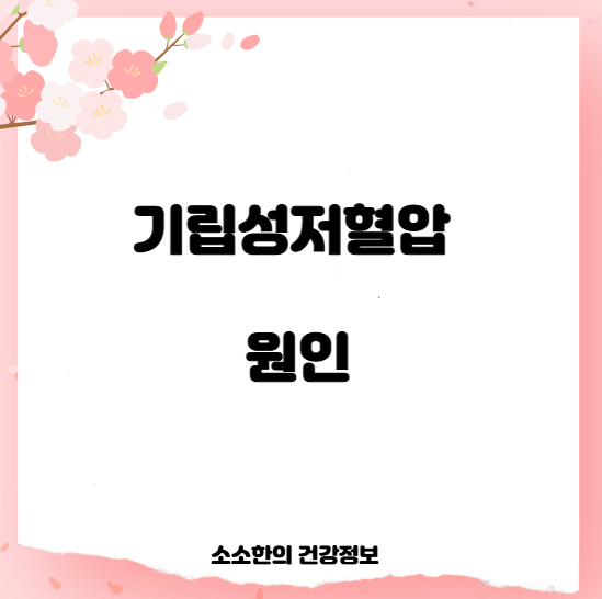 기립성저혈압 원인