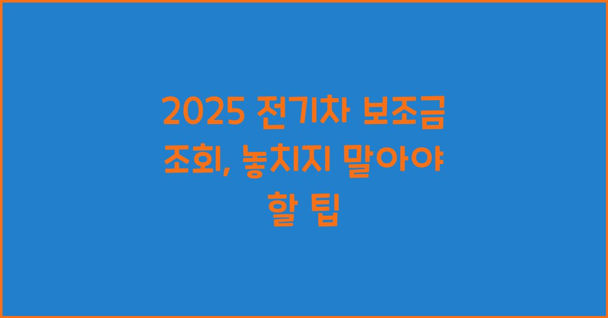 2025 전기차 보조금 조회