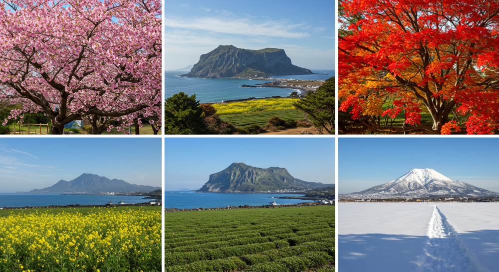 제주도의 봄, 여름, 가을, 겨울 각 계절별 대표 풍경