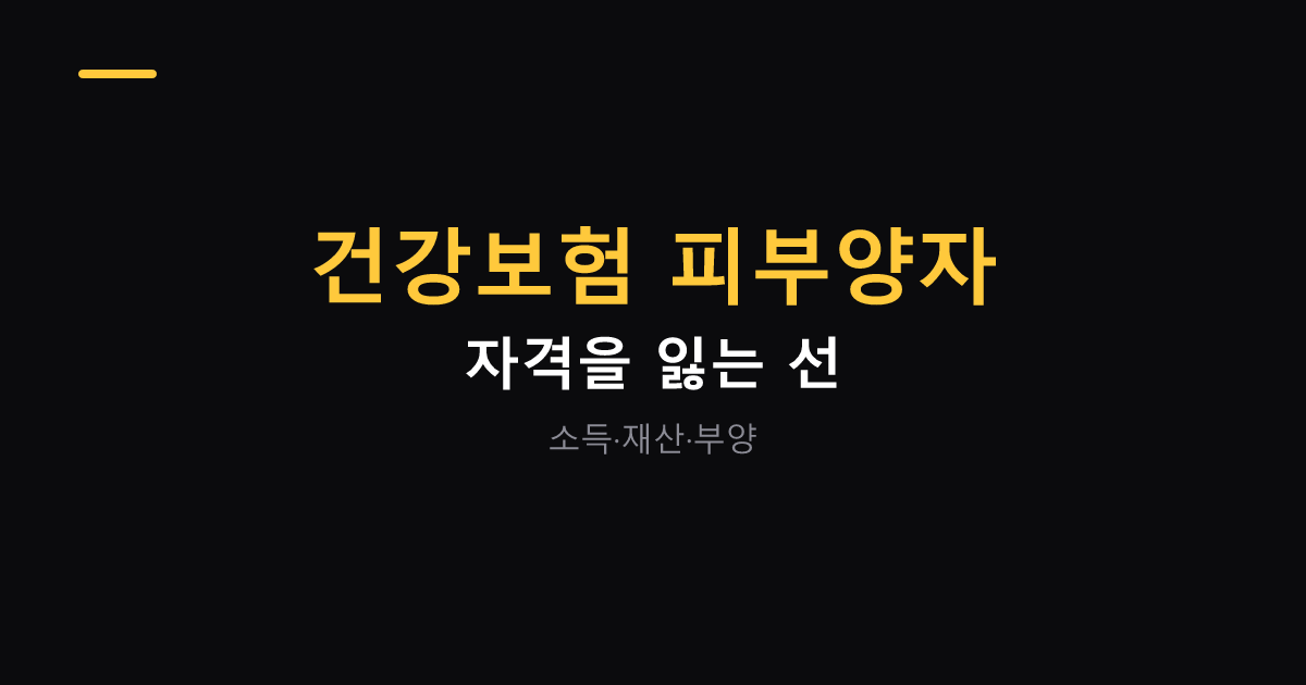 건강보험 피부양자 자격 상실 기준 대표 이미지