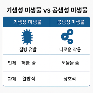 기생성 vs 공생성 미생물 비교 관련 사진