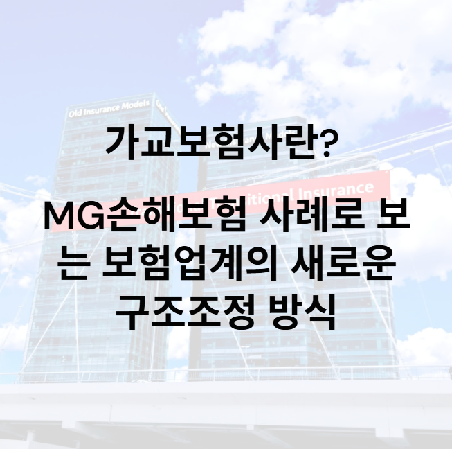 가교보험사란? MG손해보험 사례로 보는 보험업계의 새로운 구조조정 방식